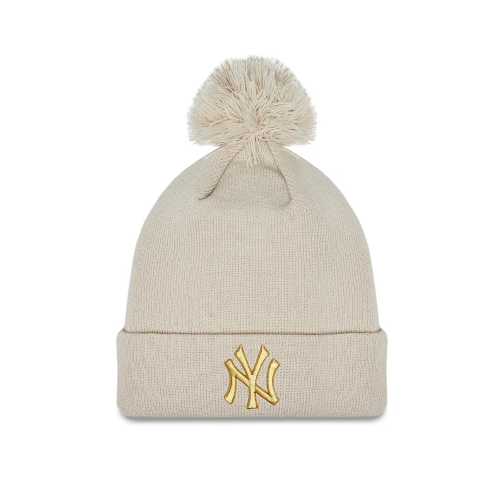 NEW ERA Wmns Metallic Pom Beanie Nyy Γυναικείος Σκούφος - Γκρι