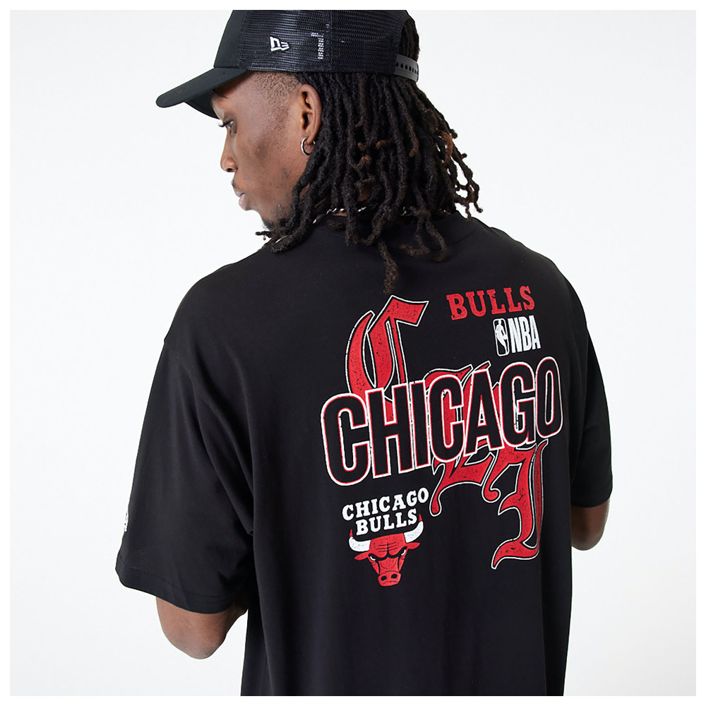 NEW ERA Chicago Bulls Team Graphic Black Oversized Ανδρικό T-Shirt - 2