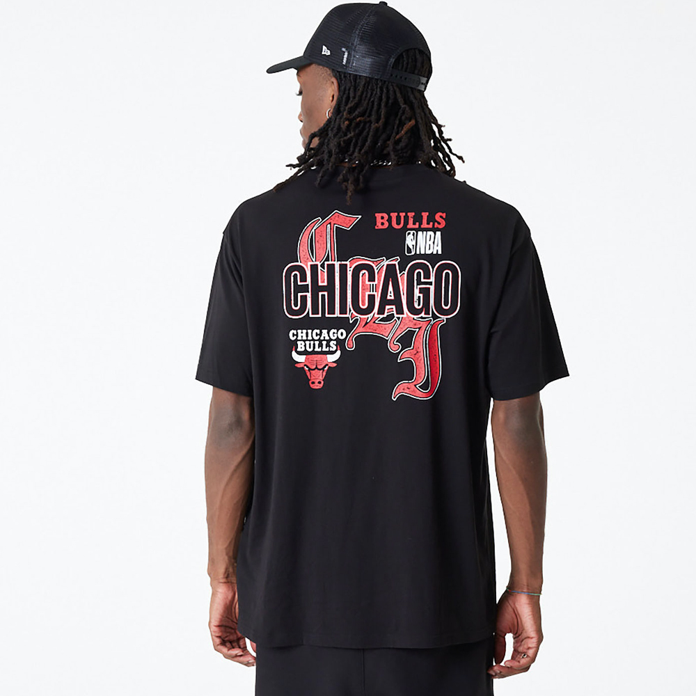 NEW ERA Chicago Bulls Team Graphic Black Oversized Ανδρικό T-Shirt - 5