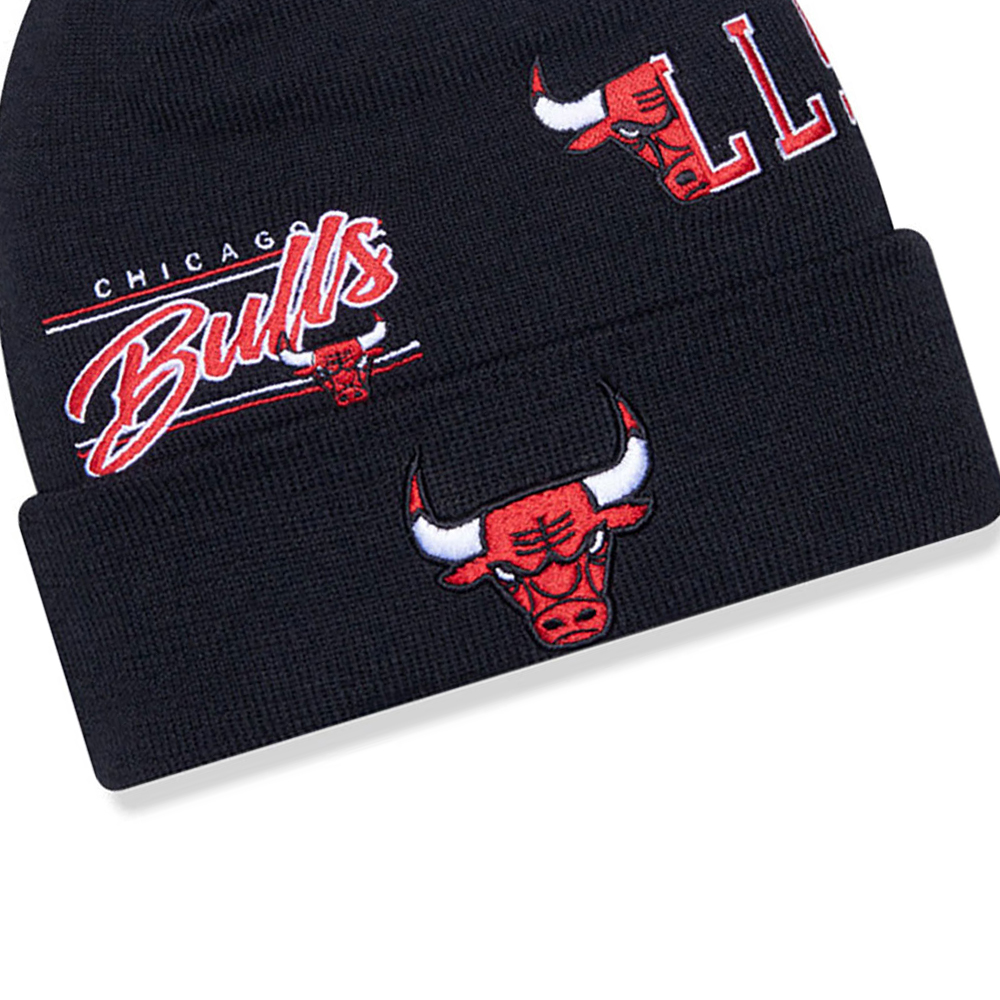 NEW ERA Chicago Bulls Multi Patch Black Cuff Knit Beanie Hat Unisex Σκούφος - 3