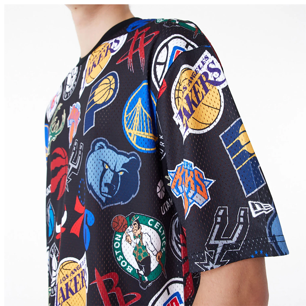 NEW ERA NBA All Over NBA All Over Print Mesh Ανδρικό Oversized T-Shirt - 3