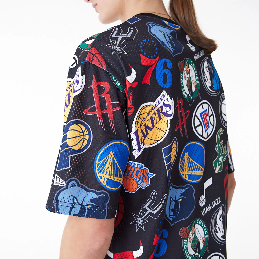 NEW ERA NBA All Over NBA All Over Print Mesh Ανδρικό Oversized T-Shirt - 4