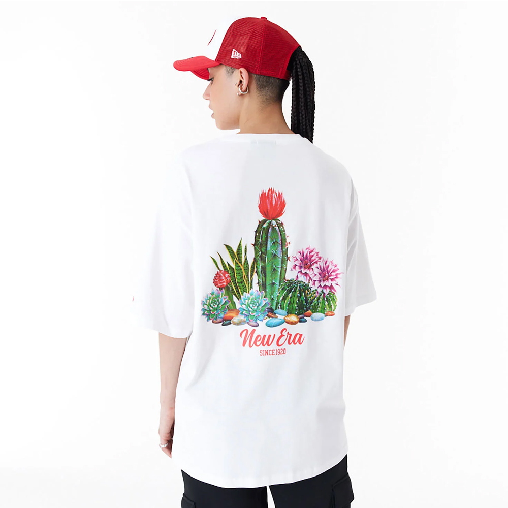 NEW ERA New Era Cactus Graphic White Oversized Unisex T-Shirt - 3