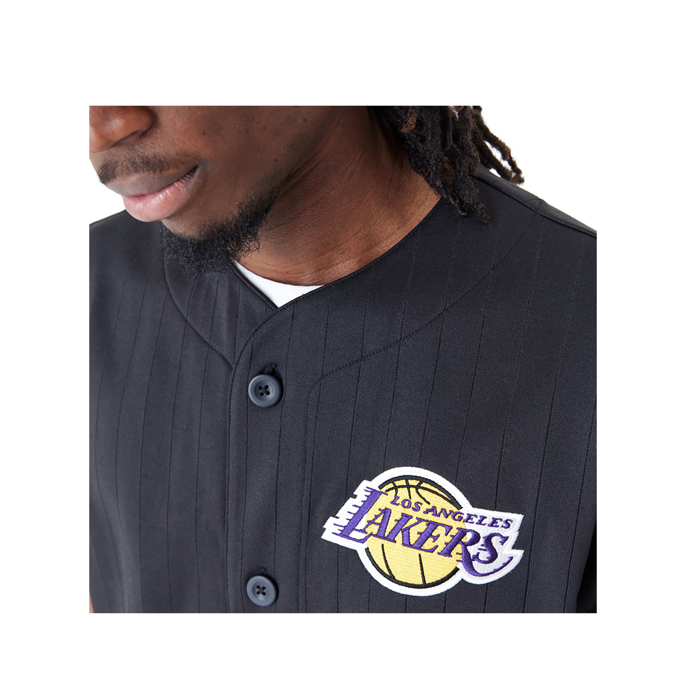 NEW ERA LA Lakers NBA Team Logo Black Jersey Ανδρικό Πουκάμισο - 4