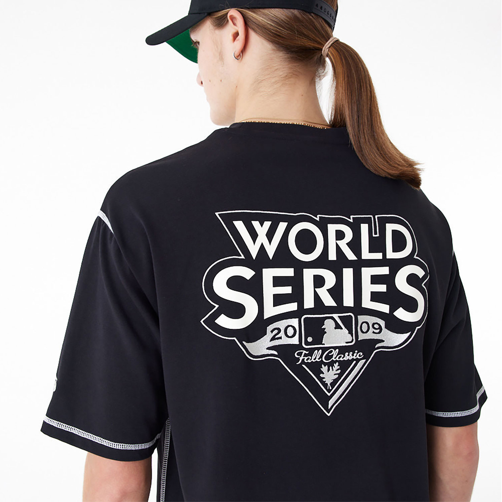 NEW ERA New York Yankees MLB World Series Black Oversized Ανδρικό T-Shirt - 5
