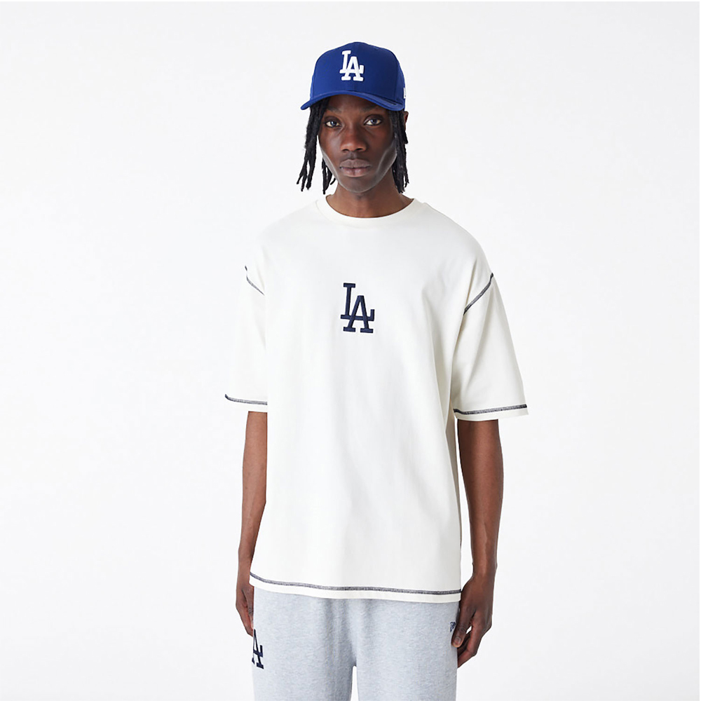 NEW ERA LA Dodgers MLB World Series Off White Oversized Ανδρικό T-Shirt - Κρεμ