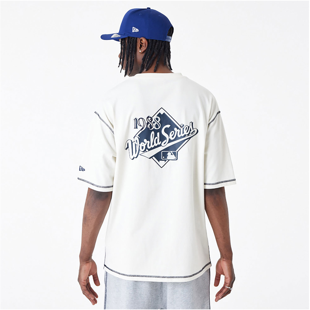 NEW ERA LA Dodgers MLB World Series Off White Oversized Ανδρικό T-Shirt - 2