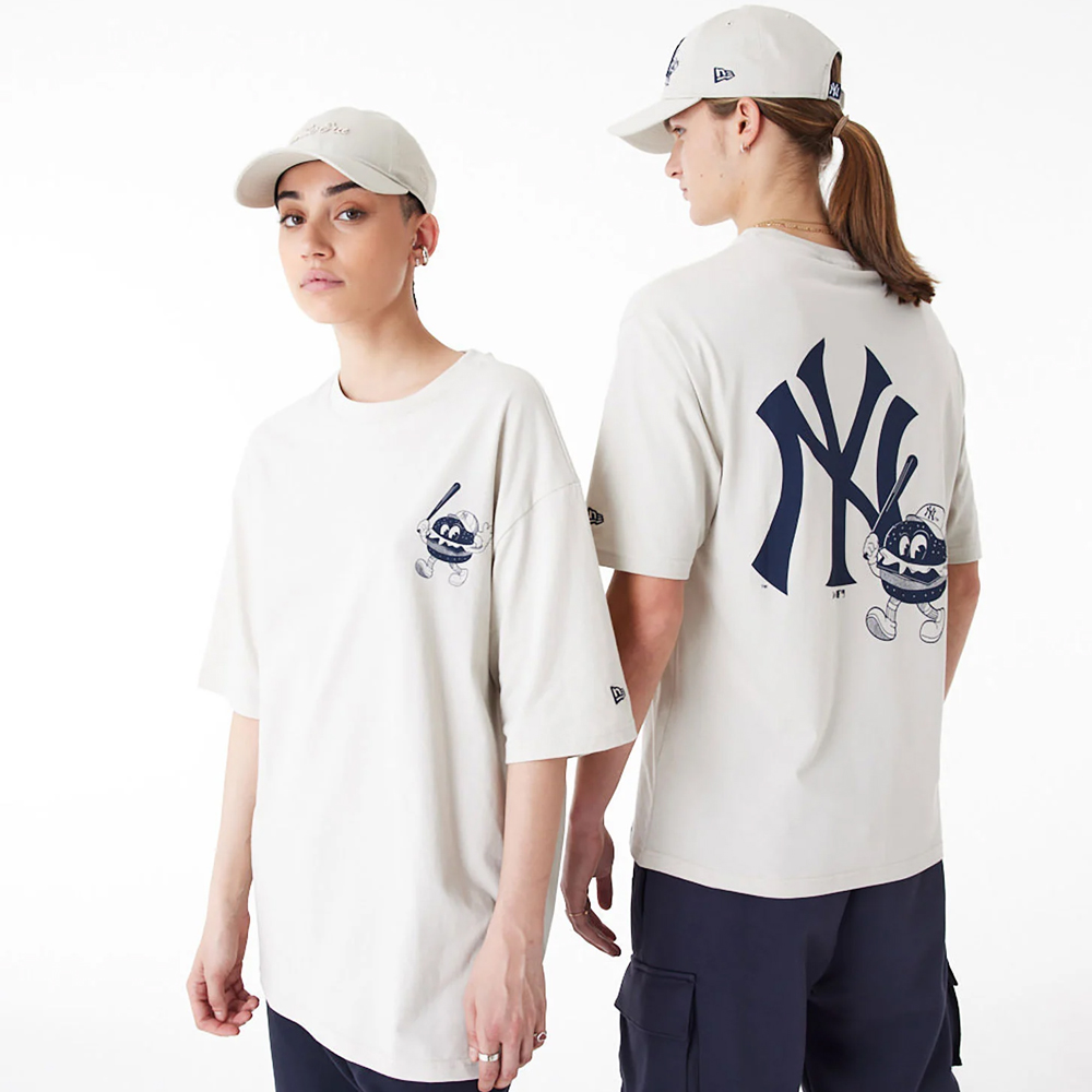 NEW ERA New York Yankees MLB Food Graphic Stone Oversized  Unisex T-Shirt - Μπεζ