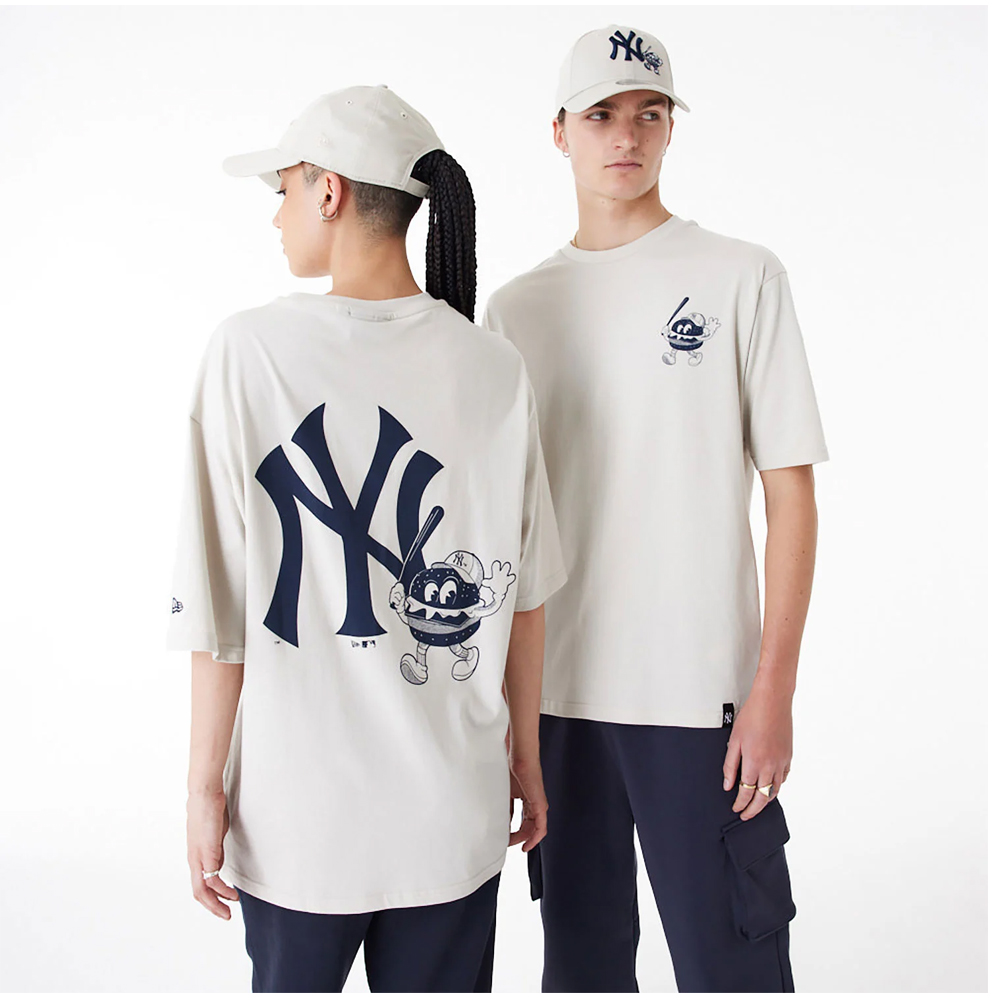 NEW ERA New York Yankees MLB Food Graphic Stone Oversized  Unisex T-Shirt - 2