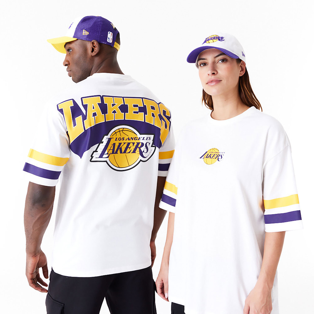 NEW ERA LA Lakers NBA Arch Graphic White Oversized Unisex T-Shirt - Λευκό