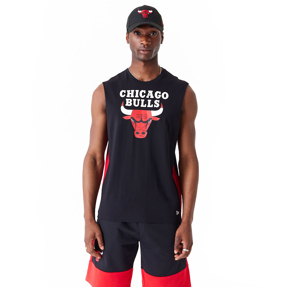 NEW ERA Chicago Bulls Colour Block Black Tank Top Ανδρικό Αμάνικο T-Shirt - Μαύρο