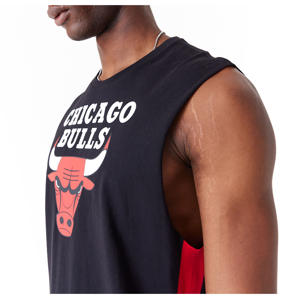 NEW ERA Chicago Bulls Colour Block Black Tank Top Ανδρικό Αμάνικο T-Shirt - 3