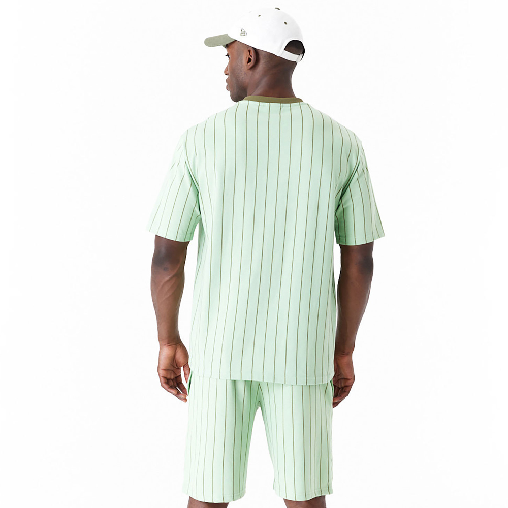 NEW ERA  Pinstripe Bright Green Oversized Unisex T-Shirt - 4