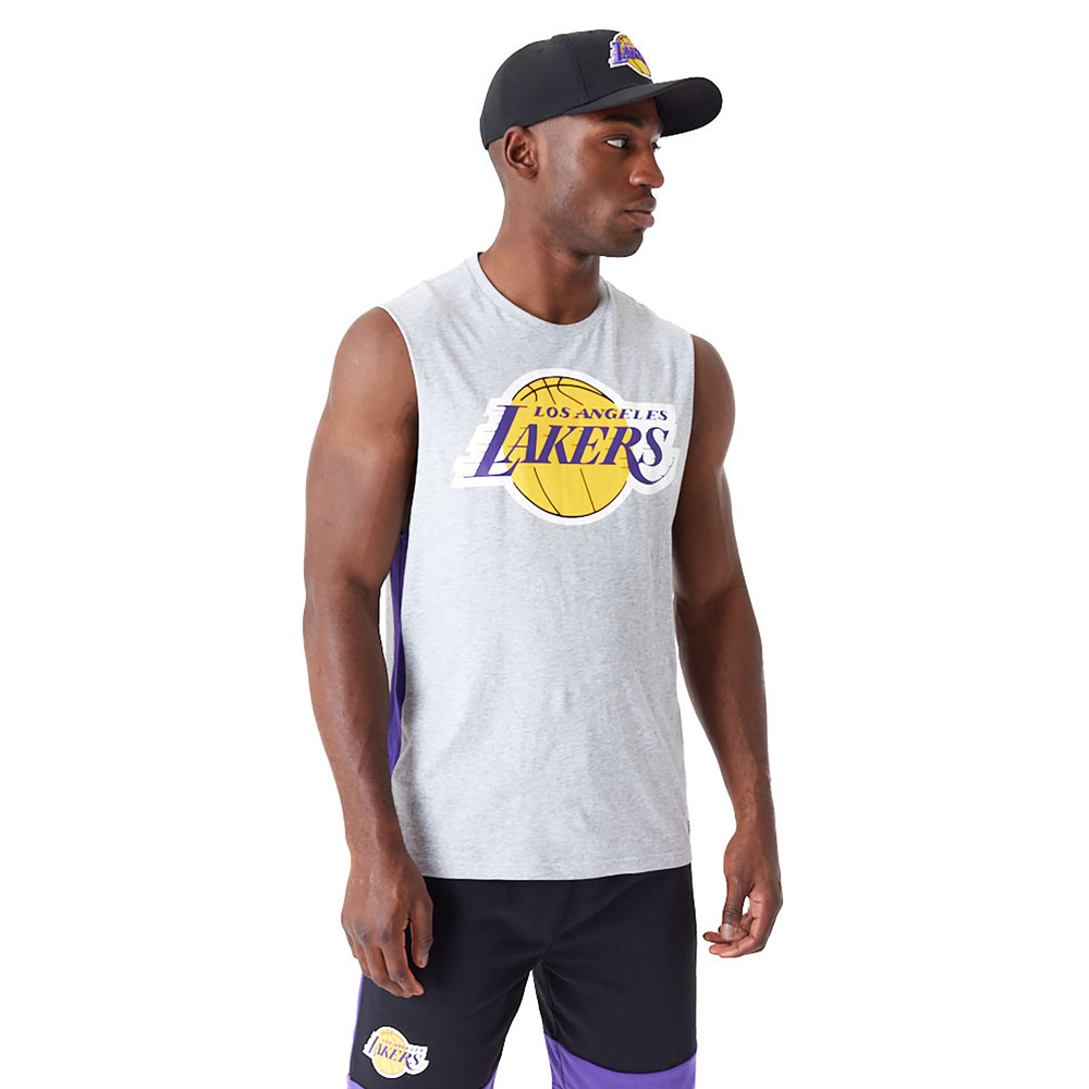 NEW ERA LA Lakers Colour Block Grey Tank Top  - Γκρι