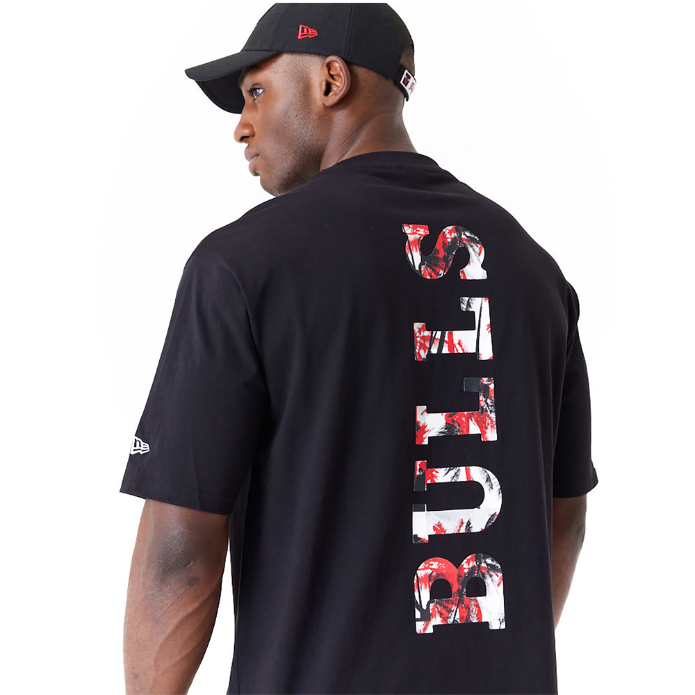 NEW ERA Chicago Bulls NBA Large Infill Black Oversized T-Shirt - 4