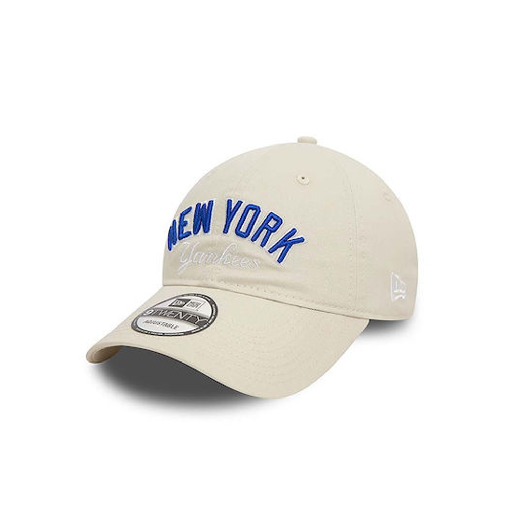 NEW ERA New York Yankees MLB Wordmark Off White 9TWENTY Adjustable Cap Unisex Καπέλο - Μπεζ