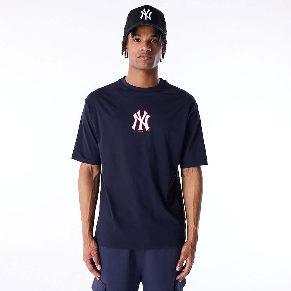 NEW ERA New York Yankees MLB World Series Navy Oversized T-Shirt - Μπλε