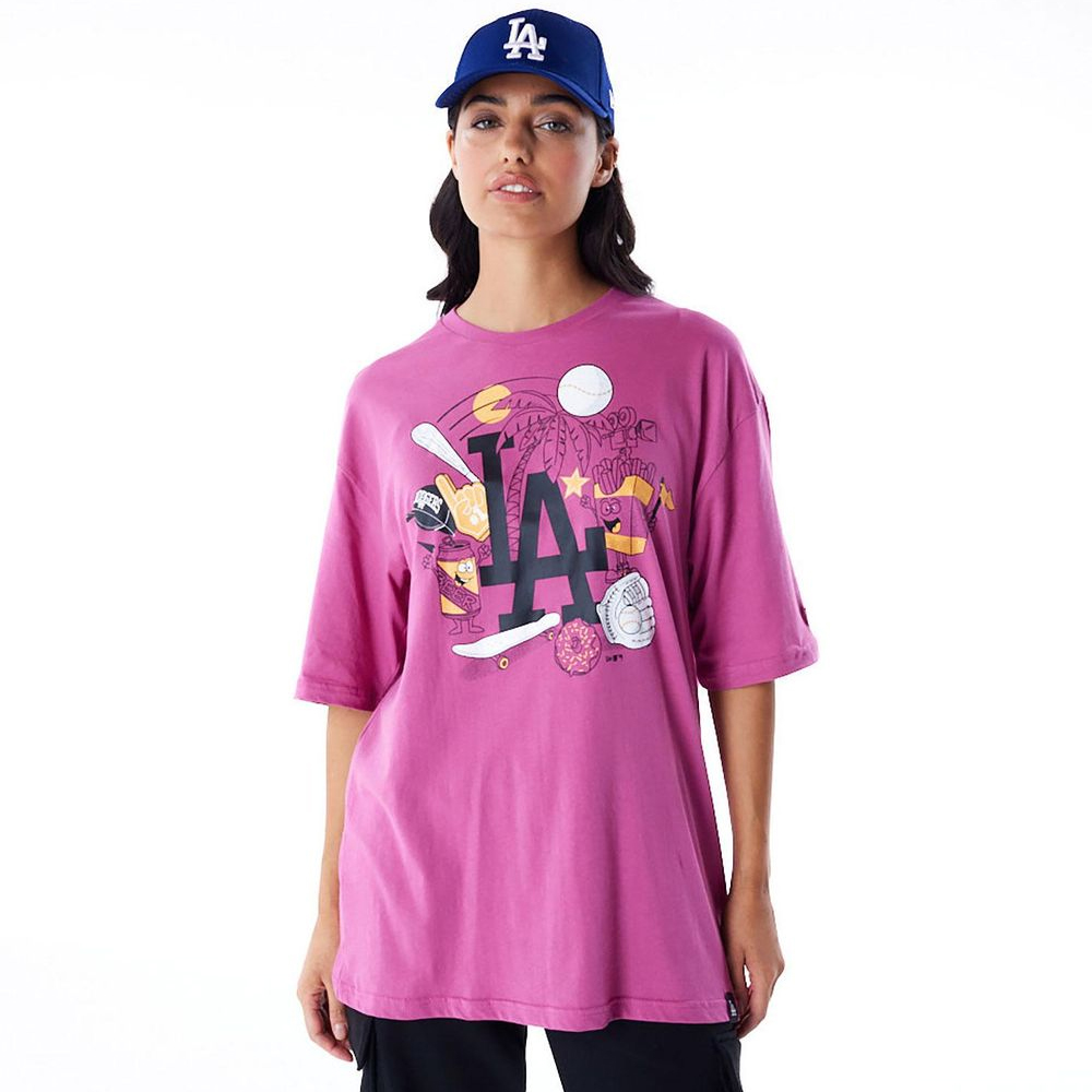 NEW ERA Mlb Food Graphic LA Dodgers Oversized Unisex T-Shirt - 2