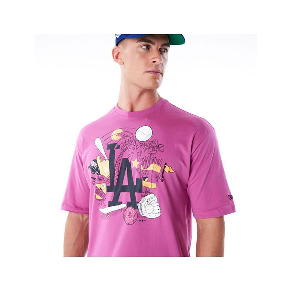 NEW ERA Mlb Food Graphic LA Dodgers Oversized Unisex T-Shirt - 4