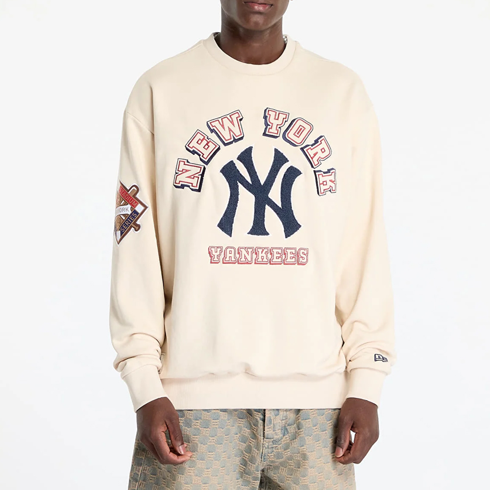 NEW ERA New York Yankees World Series Oversized Crewneck Sweatshirt Unisex Φούτερ - Μπεζ