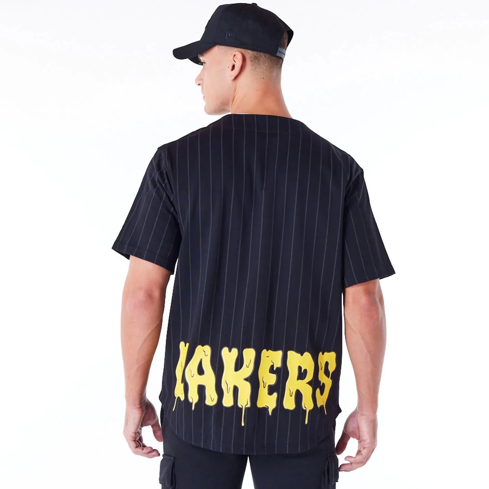 NEW ERA LA Lakers NBA Graphic Black Jersey Ανδρικό Πουκάμισο - 2