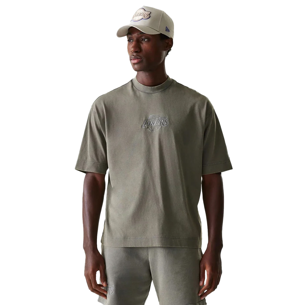 NEW ERA NBA Washed Box Tee LA Lakers Ανδρικό T-Shirt  - Γκρι