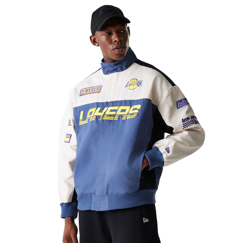 NEW ERA LA Lakers NBA Motorsports Jacket Ανδρικό Μπουφάν - Μπλε