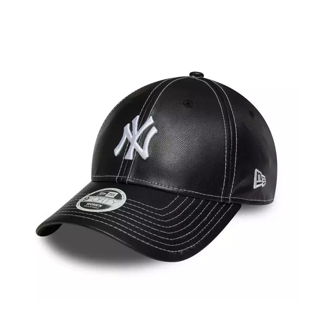 NEW ERA Topstitch PU 9Forty New York Yankees Cap Γυναικείο Καπέλο - Μαύρο