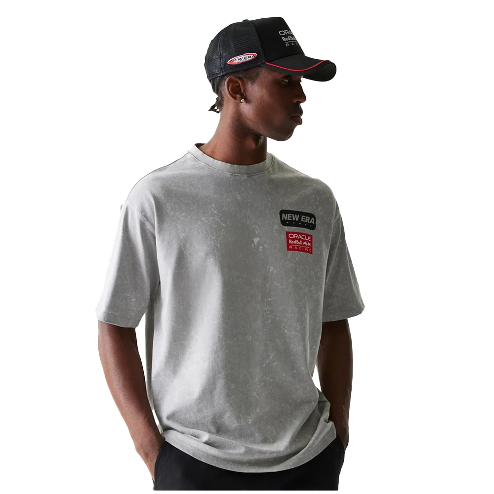 NEW ERA Red Bull Racing Linear Graphic Tee Unisex T-Shirt - Γκρι