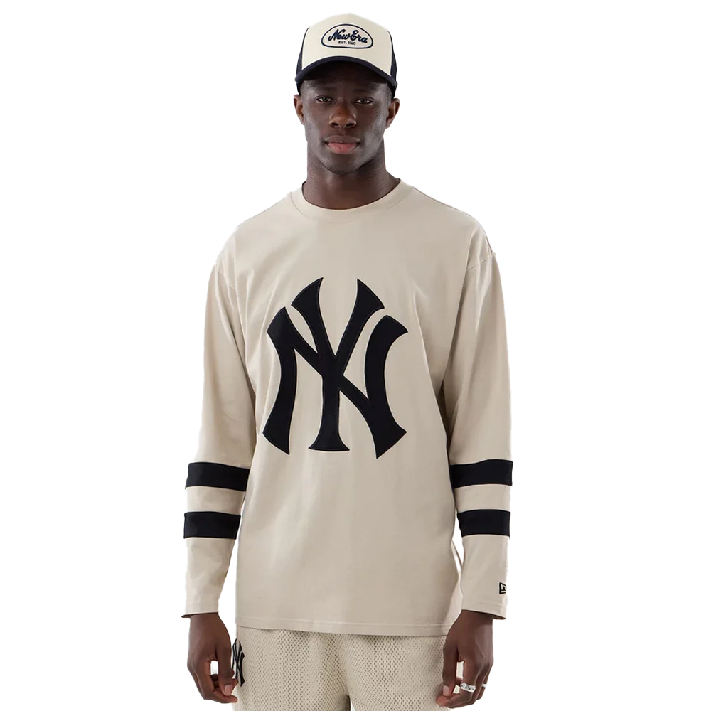 NEW ERA MLB  Oversize New York Yankees T-shirt Ανδρική Μακρυμάνικη Μπλούζα - Μπεζ