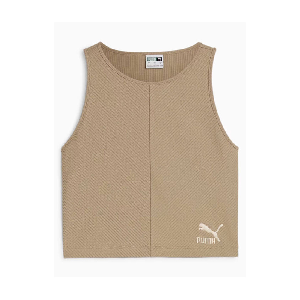 PUMA Classics Ribbed Crop Top Γυναικείο Crop Αμάνικο - 4