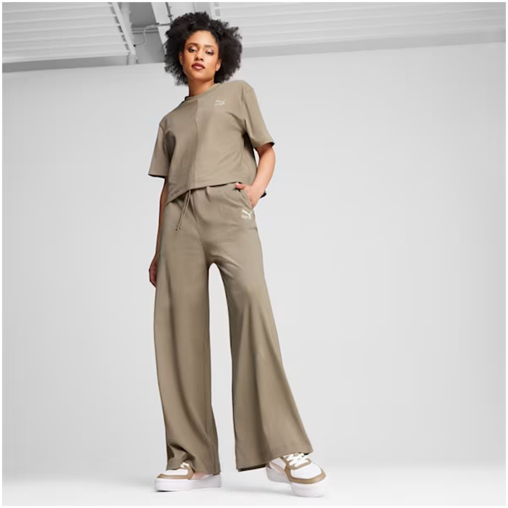 PUMA Classics Ribbed Relaxed Pant Γυναικείο Παντελόνι Φόρμας - 2