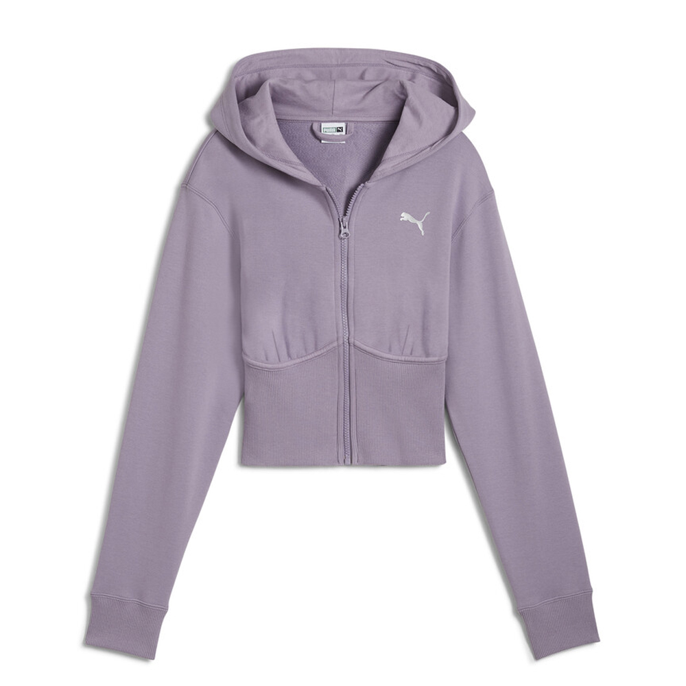 PUMA Dare To Cropped Hoodie Γυναικεία Ζακέτα Με Κουκούλα - Μωβ