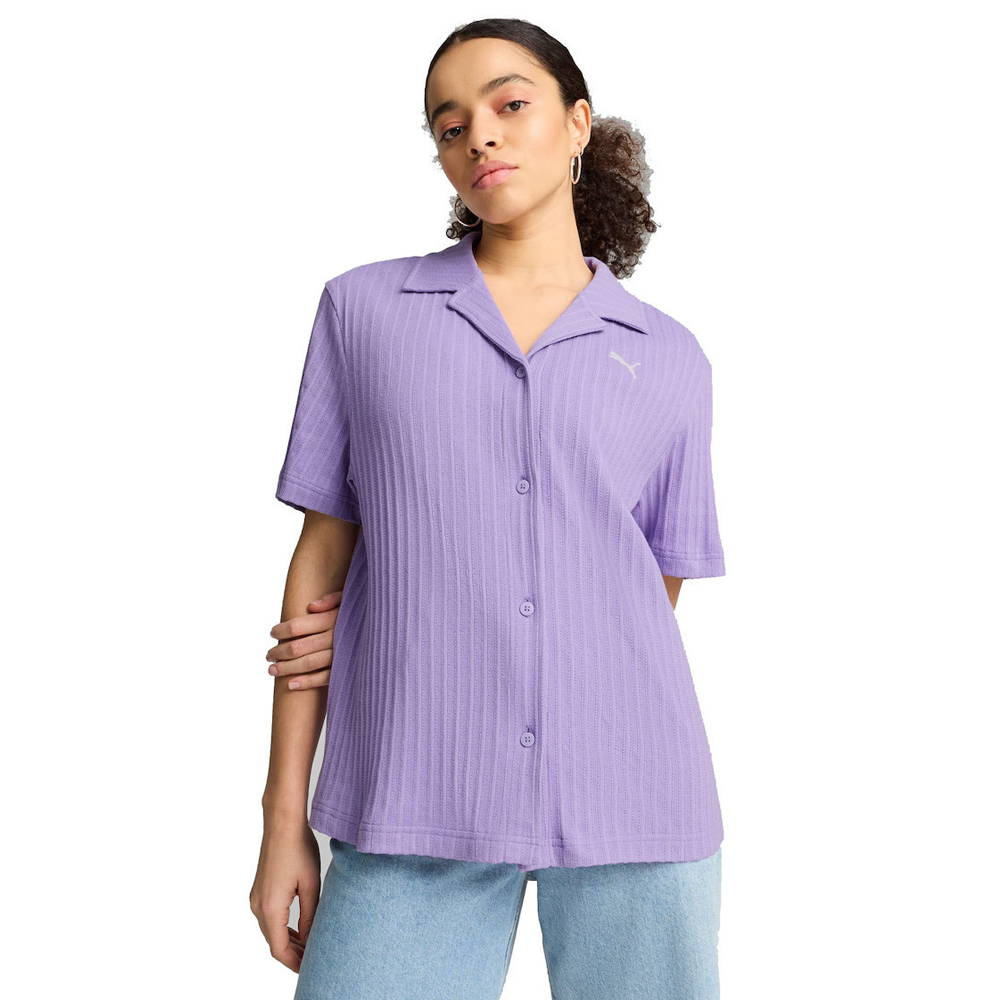 PUMA Wardrobe Essential Shirt Γυναικείο Πουκάμισο  - Μωβ