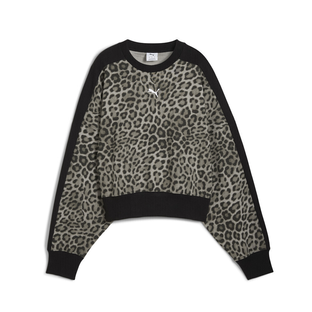 PUMA  T7 Leo Over-Oversized Crew TR Γυναικείο Φούτερ - Μαύρο
