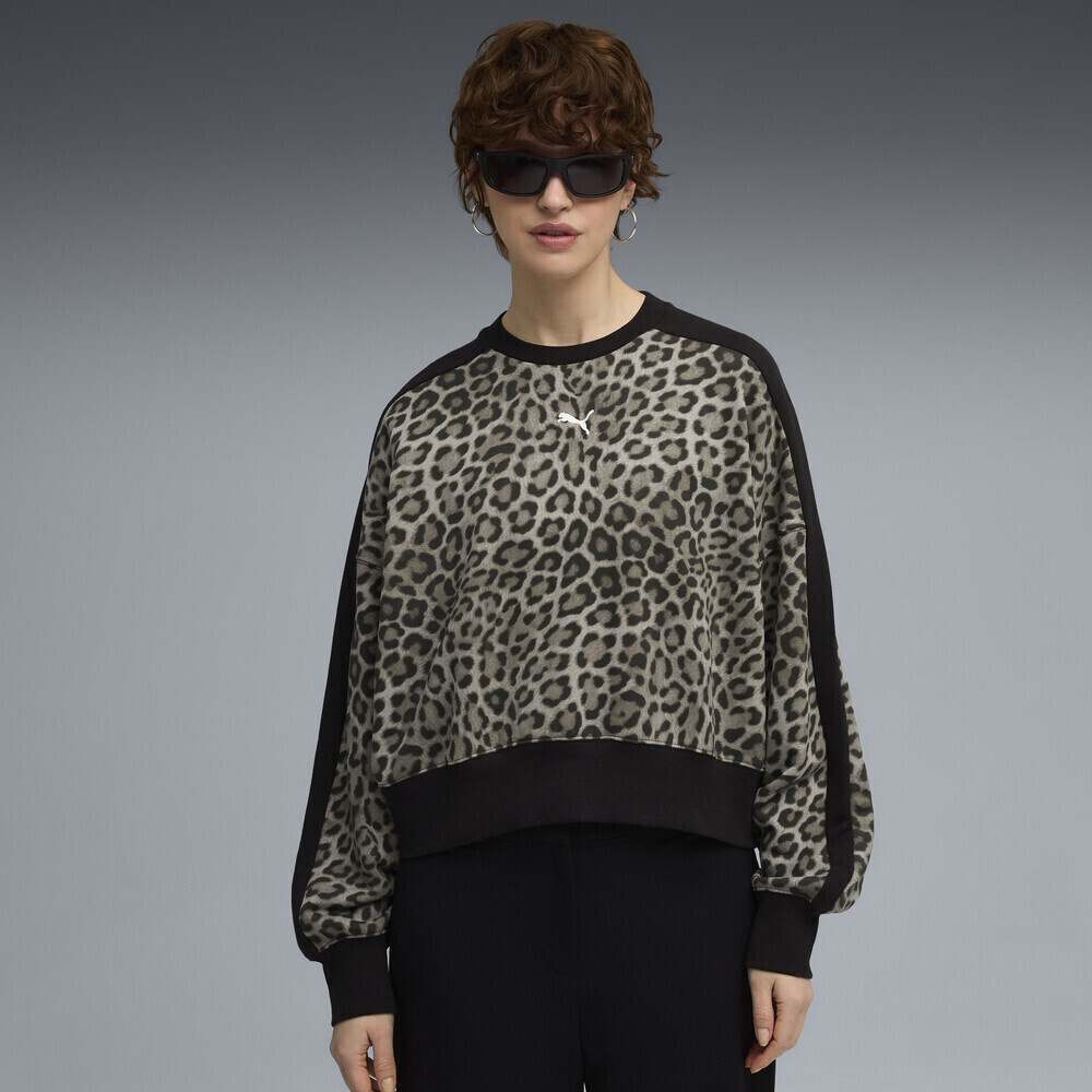 PUMA  T7 Leo Over-Oversized Crew TR Γυναικείο Φούτερ - 3
