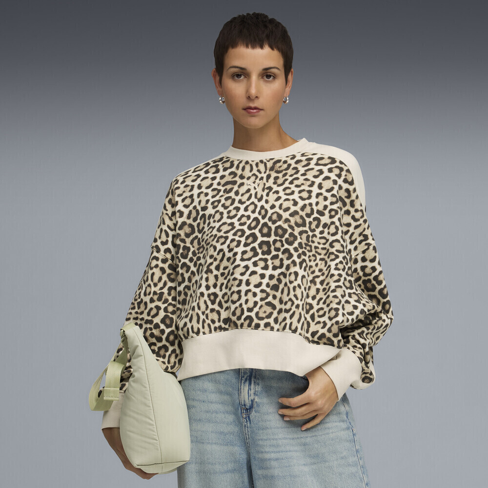 PUMA  T7 Leo Over-Oversized Crew TR Γυναικείο Φούτερ - 3