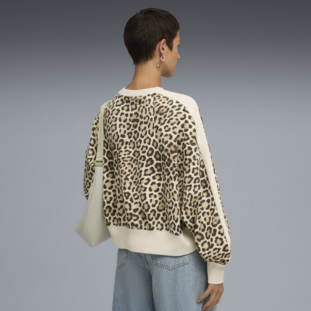 PUMA  T7 Leo Over-Oversized Crew TR Γυναικείο Φούτερ - 4