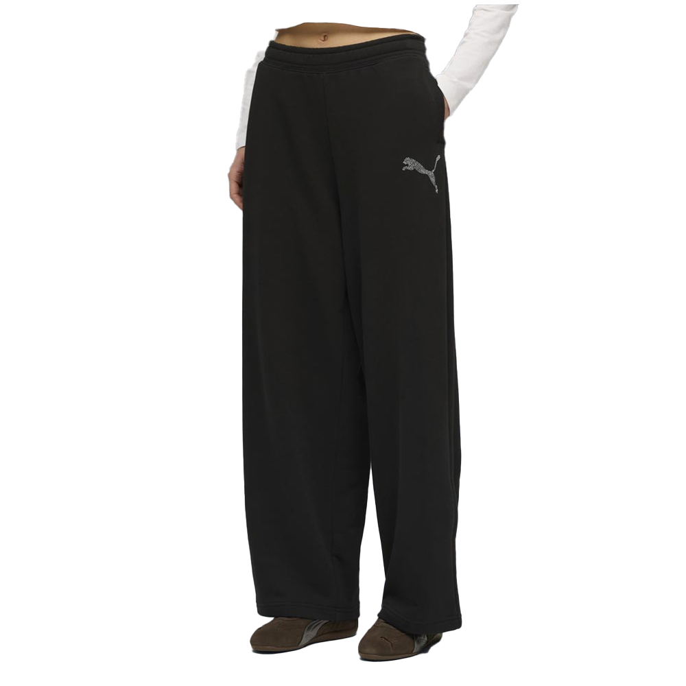 PUMA Essentials Graphics Bedazzled Slouchy Pants  Γυναικείο Παντελόνι Φόρμας - Μαύρο