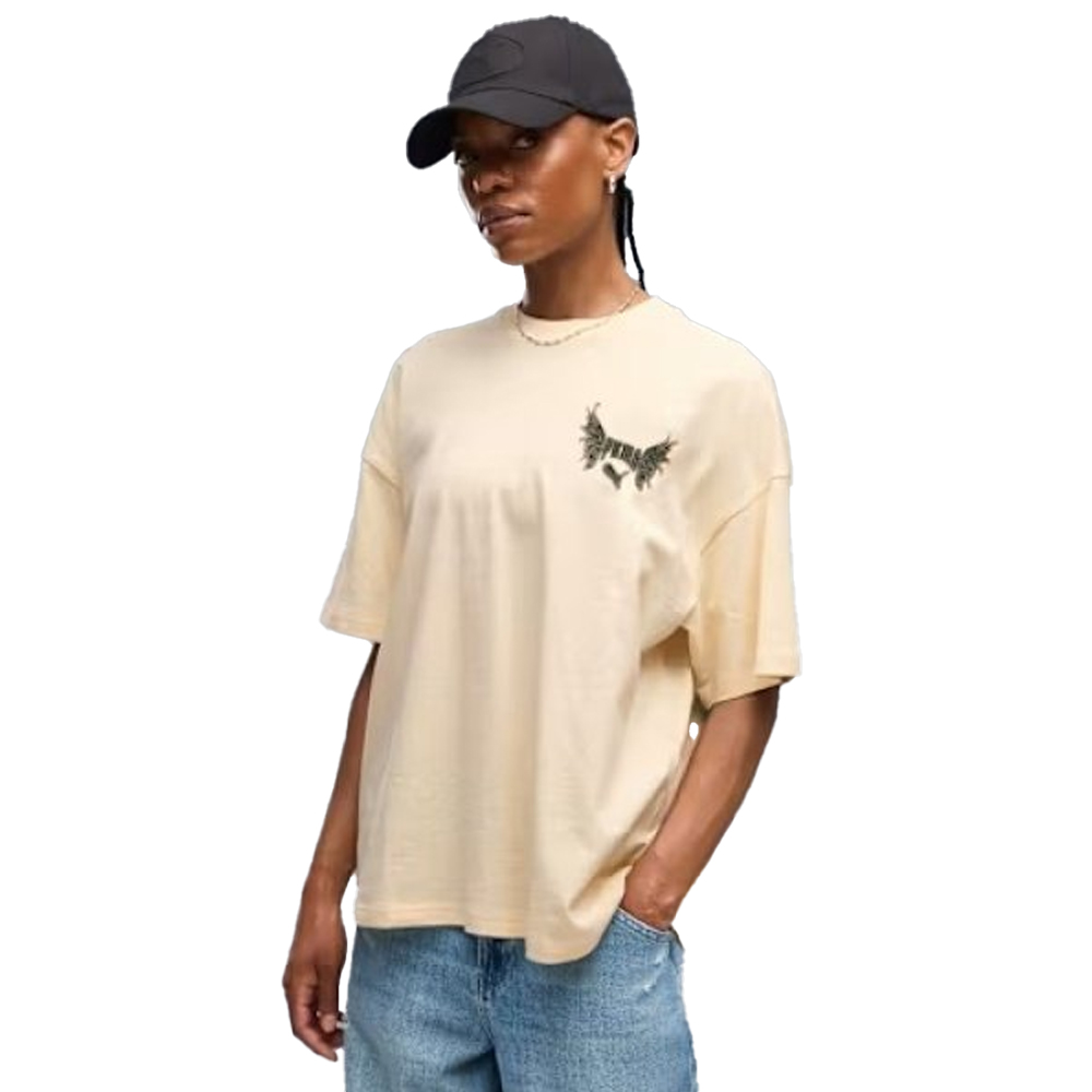 PUMA Street Glam Oversized Bedazzled Graphic Tee  Γυναικείο T-Shirt - Κίτρινο