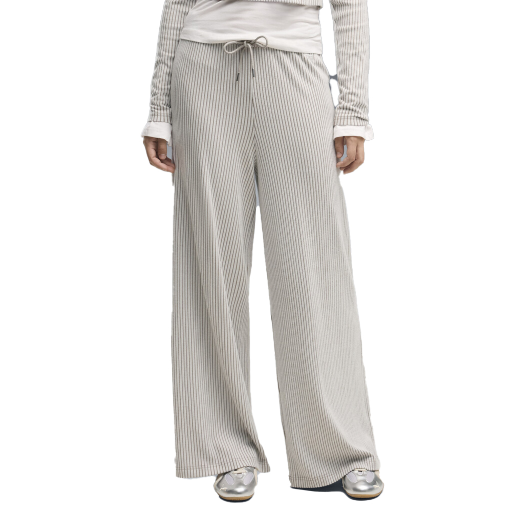 PUMA Essentials Ribbed Wide Leg Soft Touch Pants Γυναικείο Παντελόνι Φόρμας - Γκρι