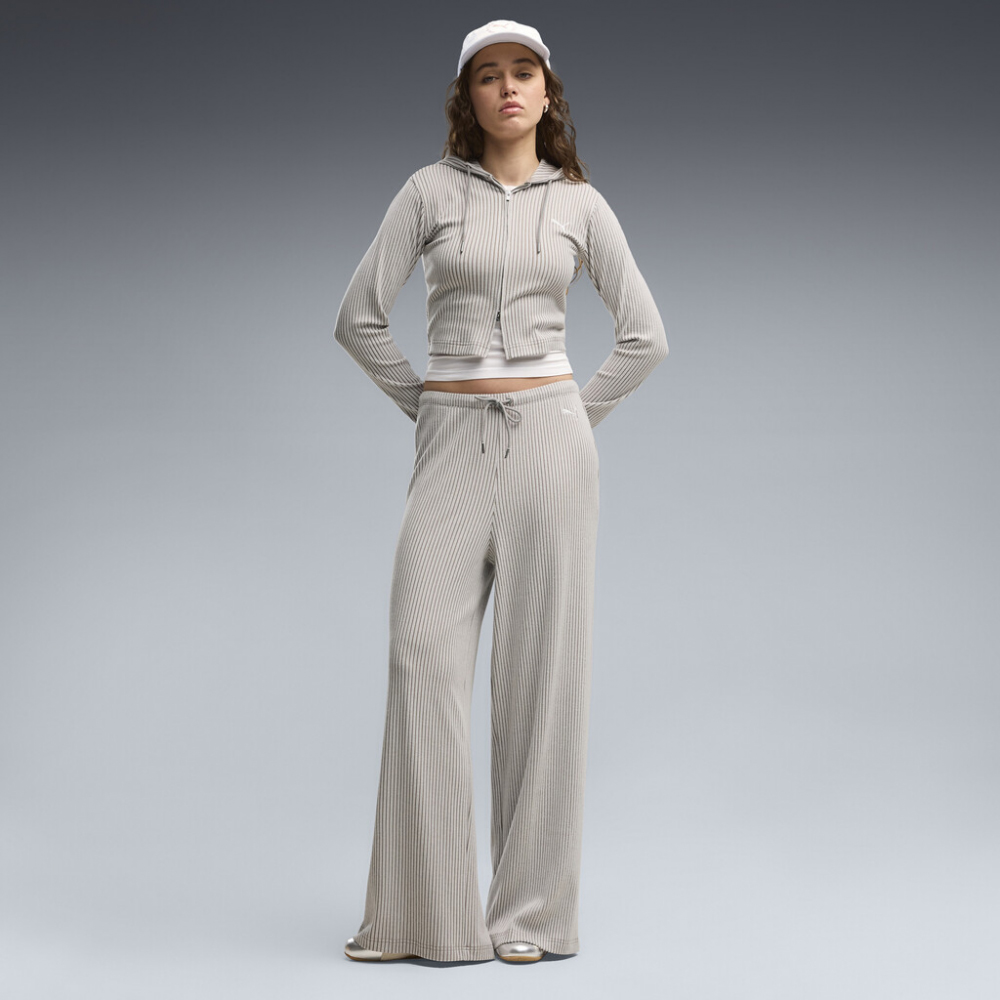 PUMA Essentials Ribbed Wide Leg Soft Touch Pants Γυναικείο Παντελόνι Φόρμας - 3