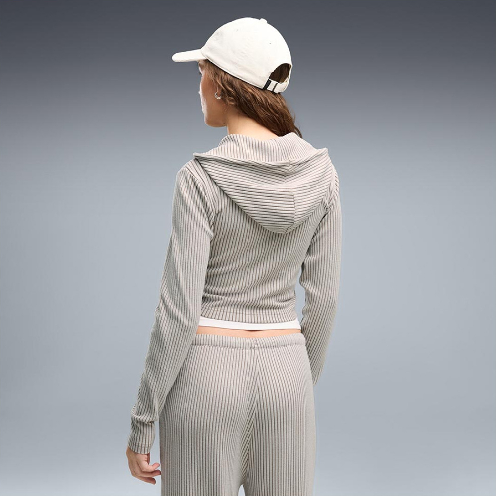 PUMA Essentials Ribbed Hoodie Γυναικεία Ζακέτα Με Κουκούλα - 2