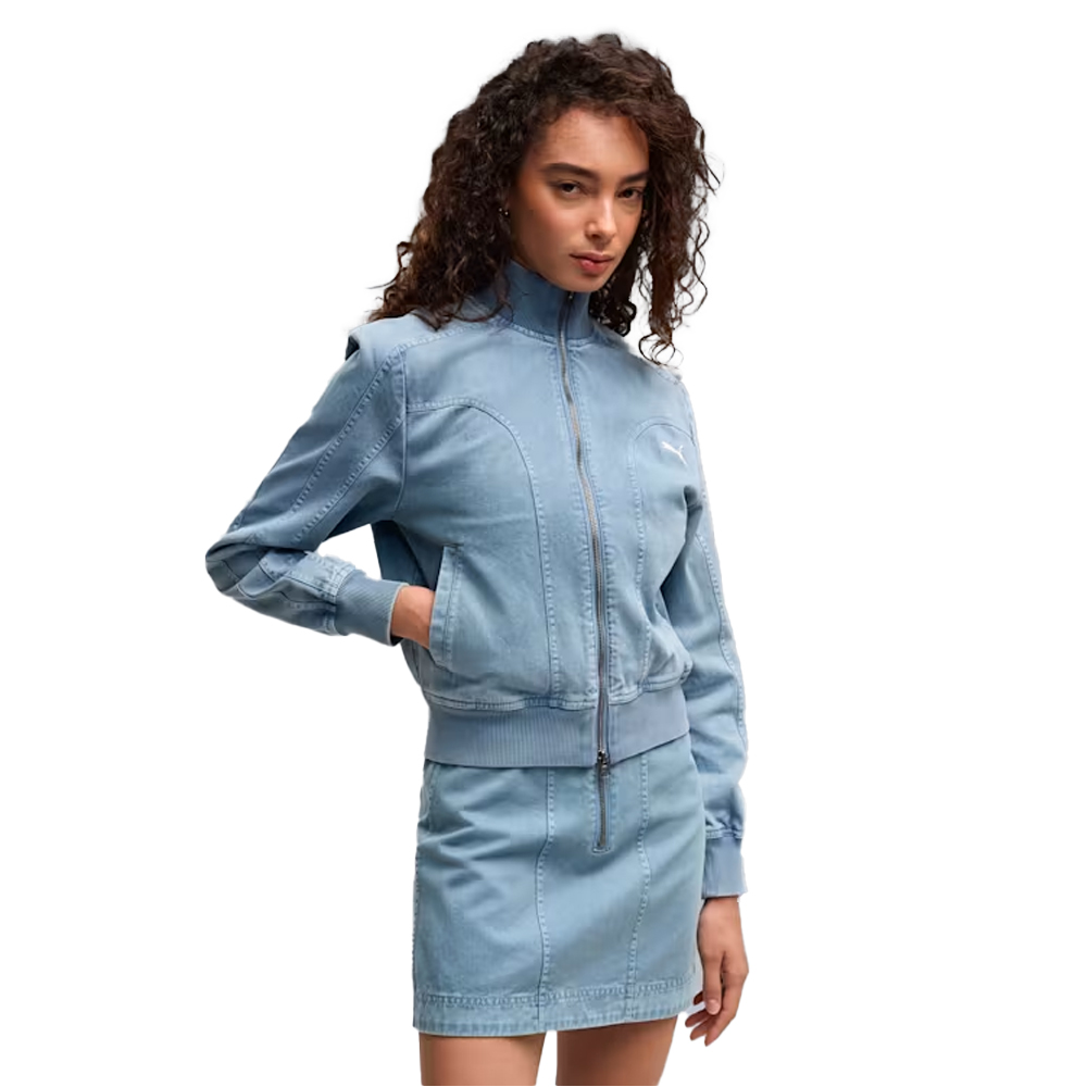 PUMA Washed Twill Short Jacket Γυναικείο Μπουφάν - Γαλάζιο