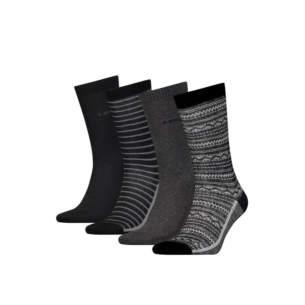 LEVI'S Gift Box 4 Pairs Socks Regular Cut Κάλτσες 4 ζεύγη - Μαύρο