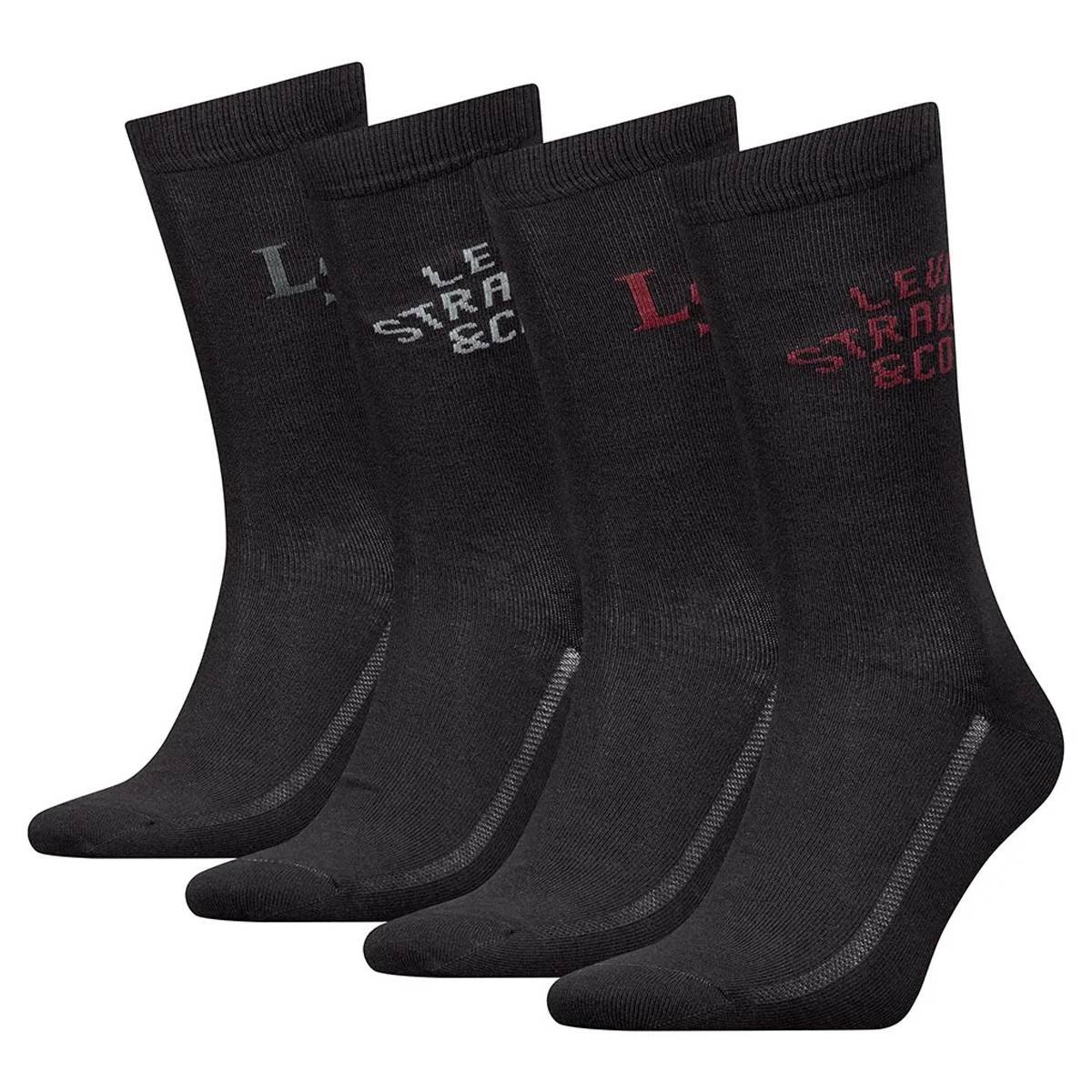 LEVI'S Gift Box 4 Pairs Socks Regular Cut Κάλτσες 4 ζεύγη - Μαύρο