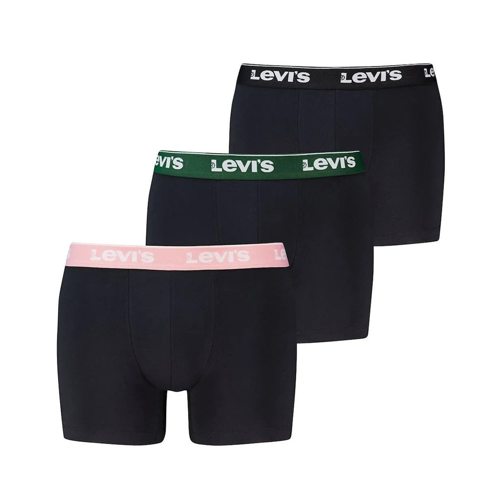 LEVI'S Boxer Brief 3 Pack Σετ 3  Ανδρικά Εσώρουχα  - Μαύρο