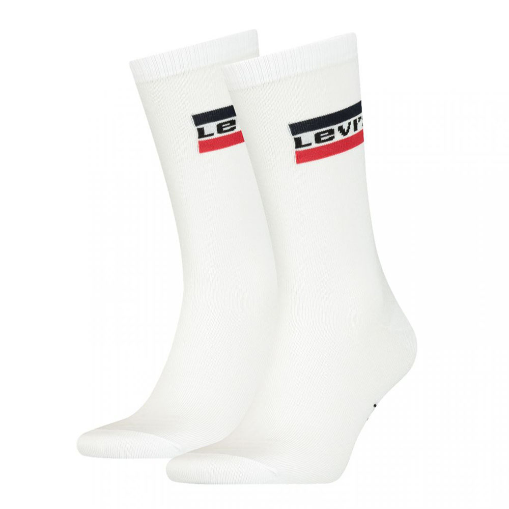 LEVI'S Sportswear Logo Mid Cut 2 pairs Socks Unisex Κάλτσες 2 ζεύγη - Λευκό