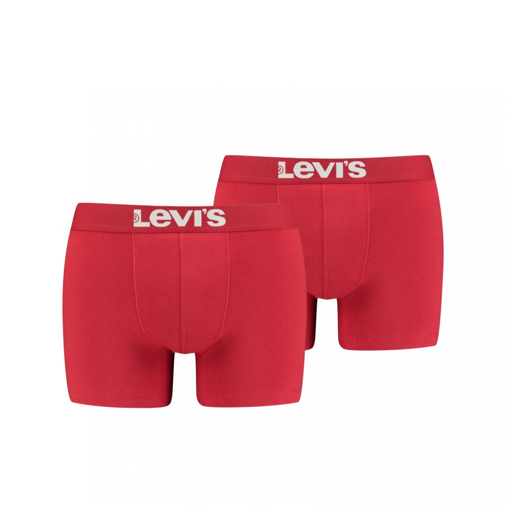 LEVI'S Solid Basic Boxer Briefs σετ 2 τεμάχια - Κόκκινο