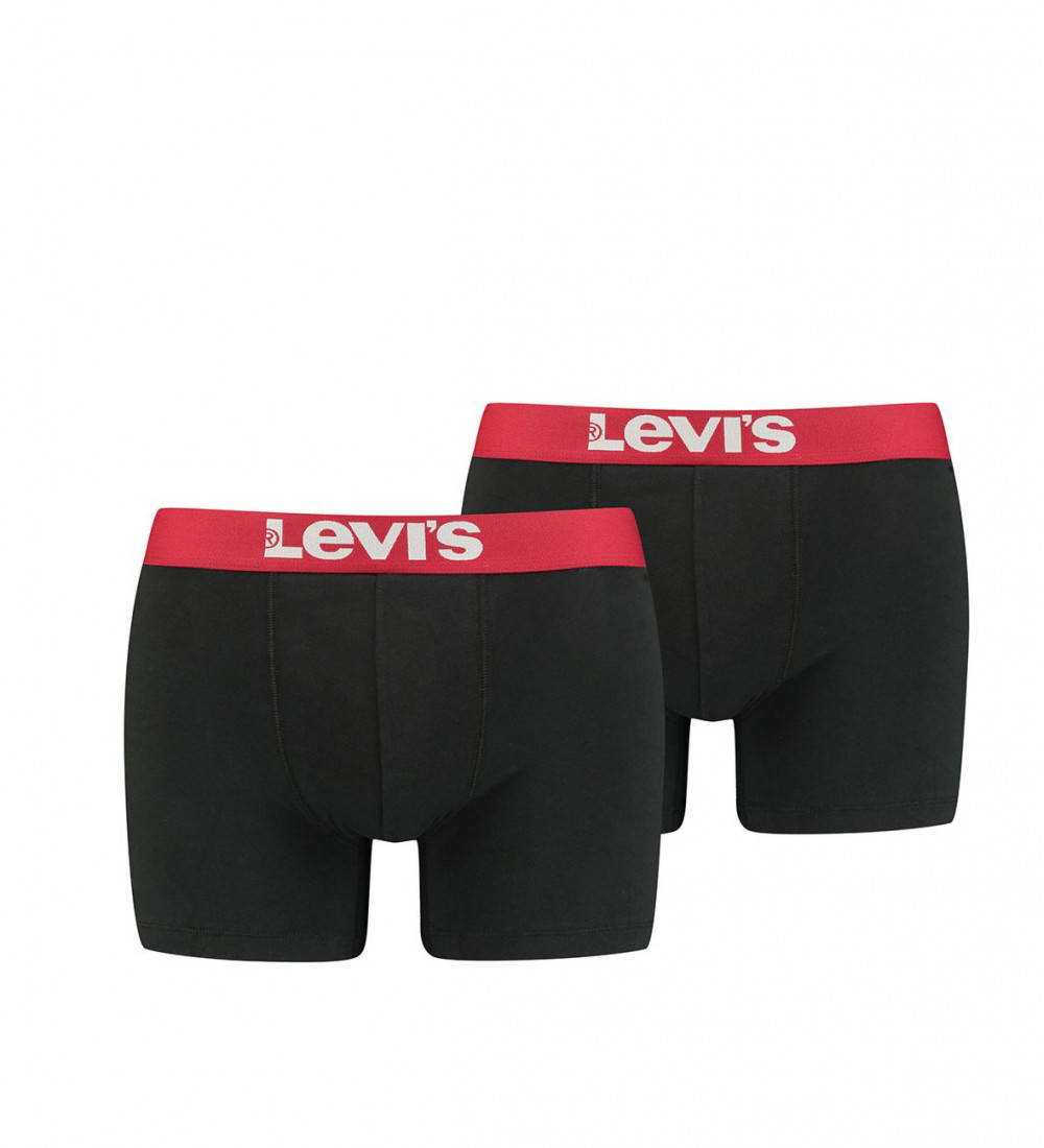 LEVI'S Solid Basic Boxer Briefs σετ 2 τεμάχια - Μαύρο